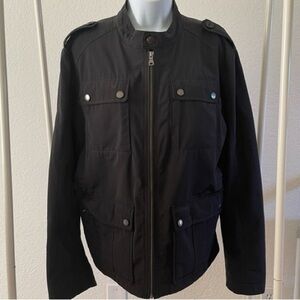 Hugo Boss Men’s Black Utility Moto Jacket | Size 52 EU / 42R US (Large)